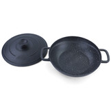 Wokpan - met deksel - hoogwaardig gietijzer - 7cm - zwart