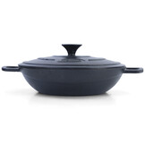 Wokpan - met deksel - hoogwaardig gietijzer - 7cm - zwart