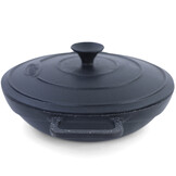 Wokpan - met deksel - hoogwaardig gietijzer - 7cm - zwart
