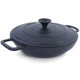 Wokpan - met deksel - hoogwaardig gietijzer - 7cm - zwart