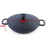 Wokpan - met deksel - hoogwaardig gietijzer - 7cm - zwart