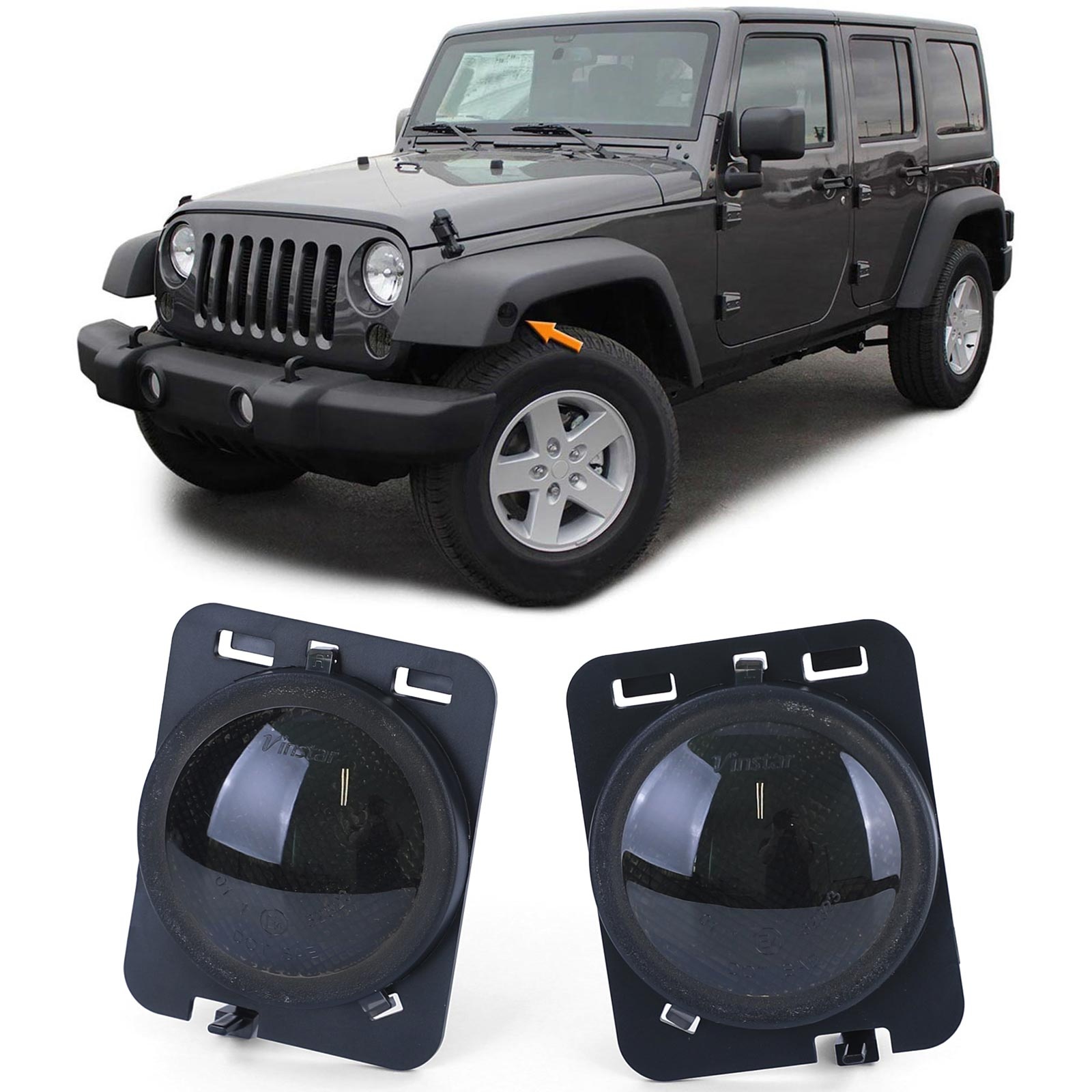 Zijkant knipperlichten - Jeep Wrangler JK 2007 - zwart