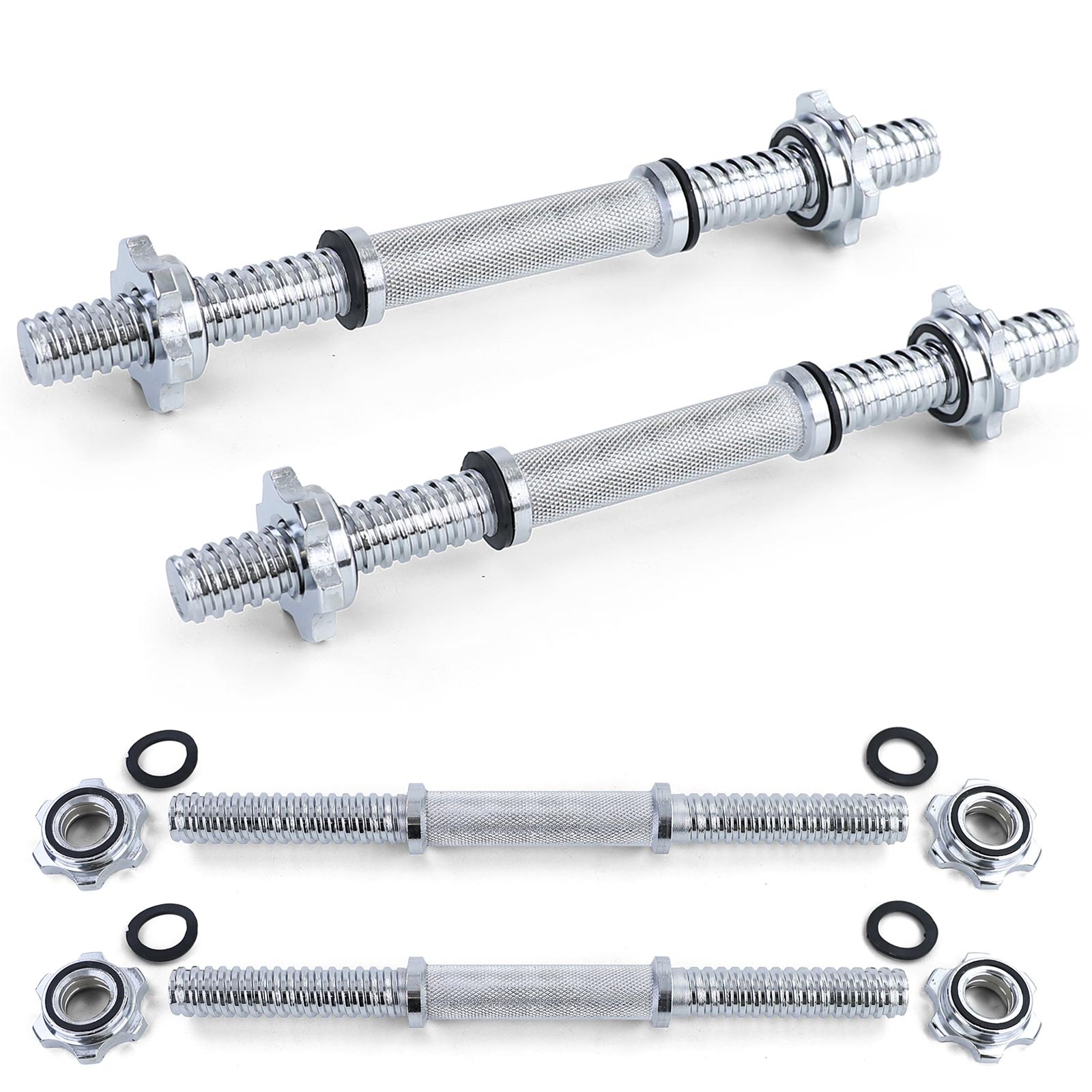 Halterstangen - Ø 25 mm - met veersluiting - 35 cm - chroom