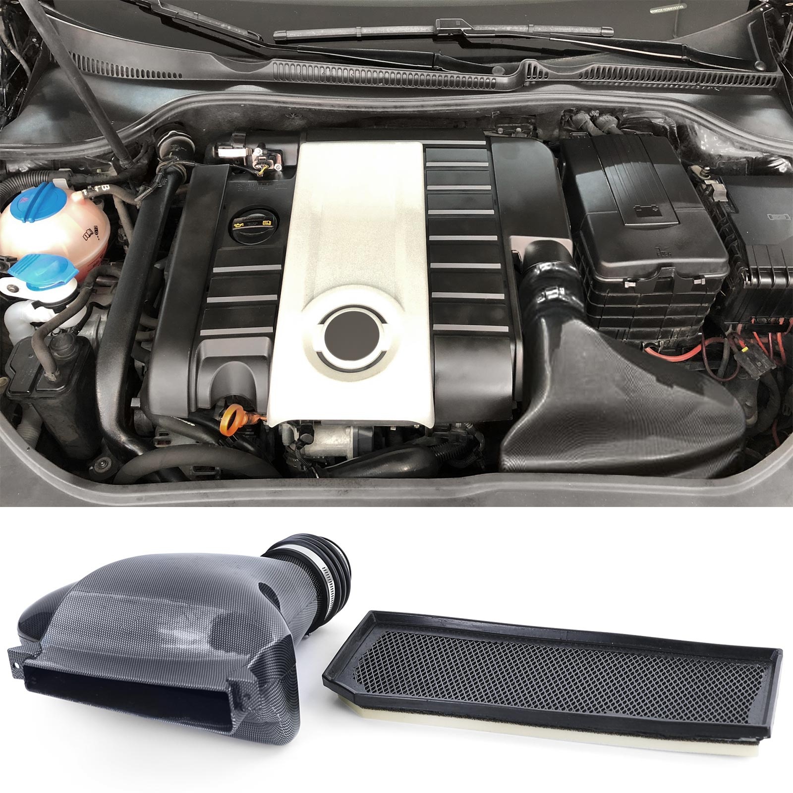 Luchtfilter auto - VW Golf 5 GTI 2.0l 2003-2008 - sportluchtfilter - carbon