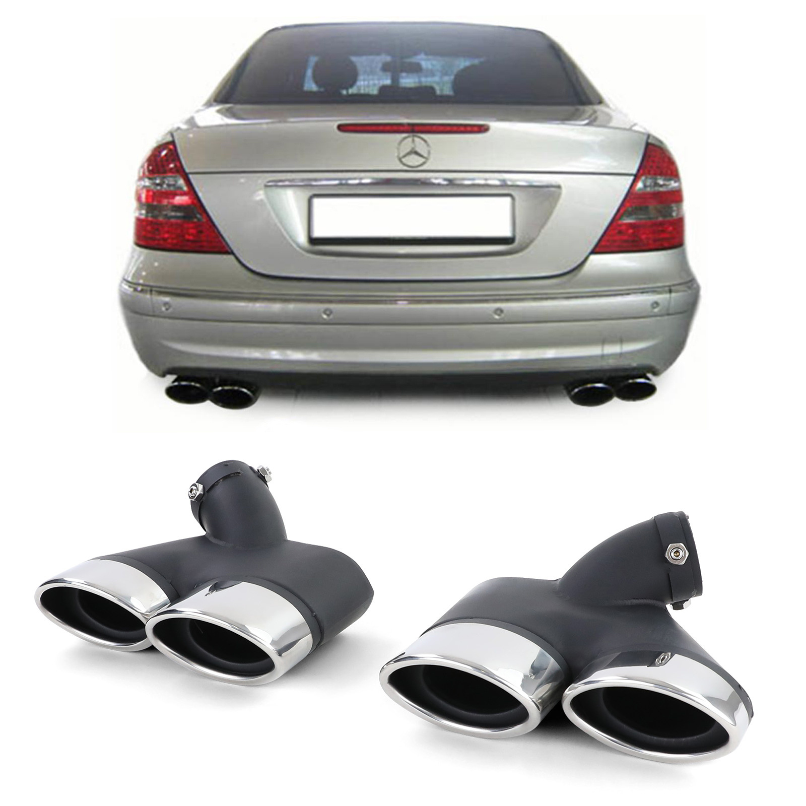 Uitlaatpijp - Mercedes E-Klasse W211 2002-2008 - Sedan - RVS