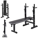 Halterbank - verstelbaar - 120x110x56 cm - zwart grijs