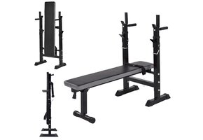 Halterbank - verstelbaar - 120x110x56 cm - zwart grijs