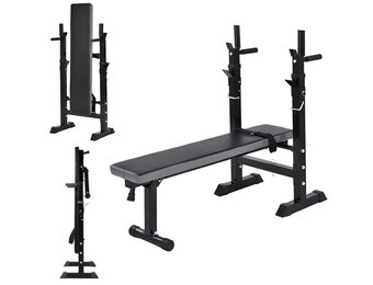 Halterbank - verstelbaar - 120x110x56 cm - zwart grijs