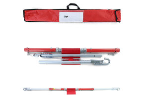 Sleepstang - stabiel dempersysteem - 3-delig - 184 cm - rood