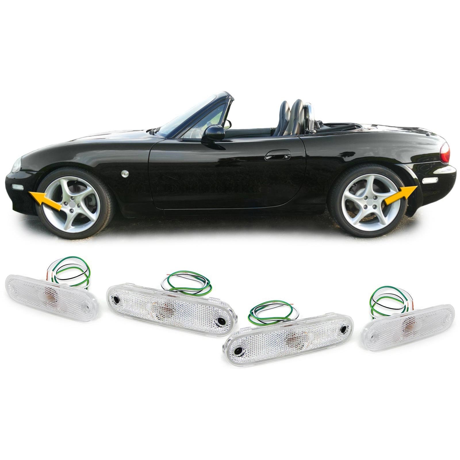 Zijkant knipperlichten - Mazda MX5 NA NB NB-FL 1989-2005 - wit