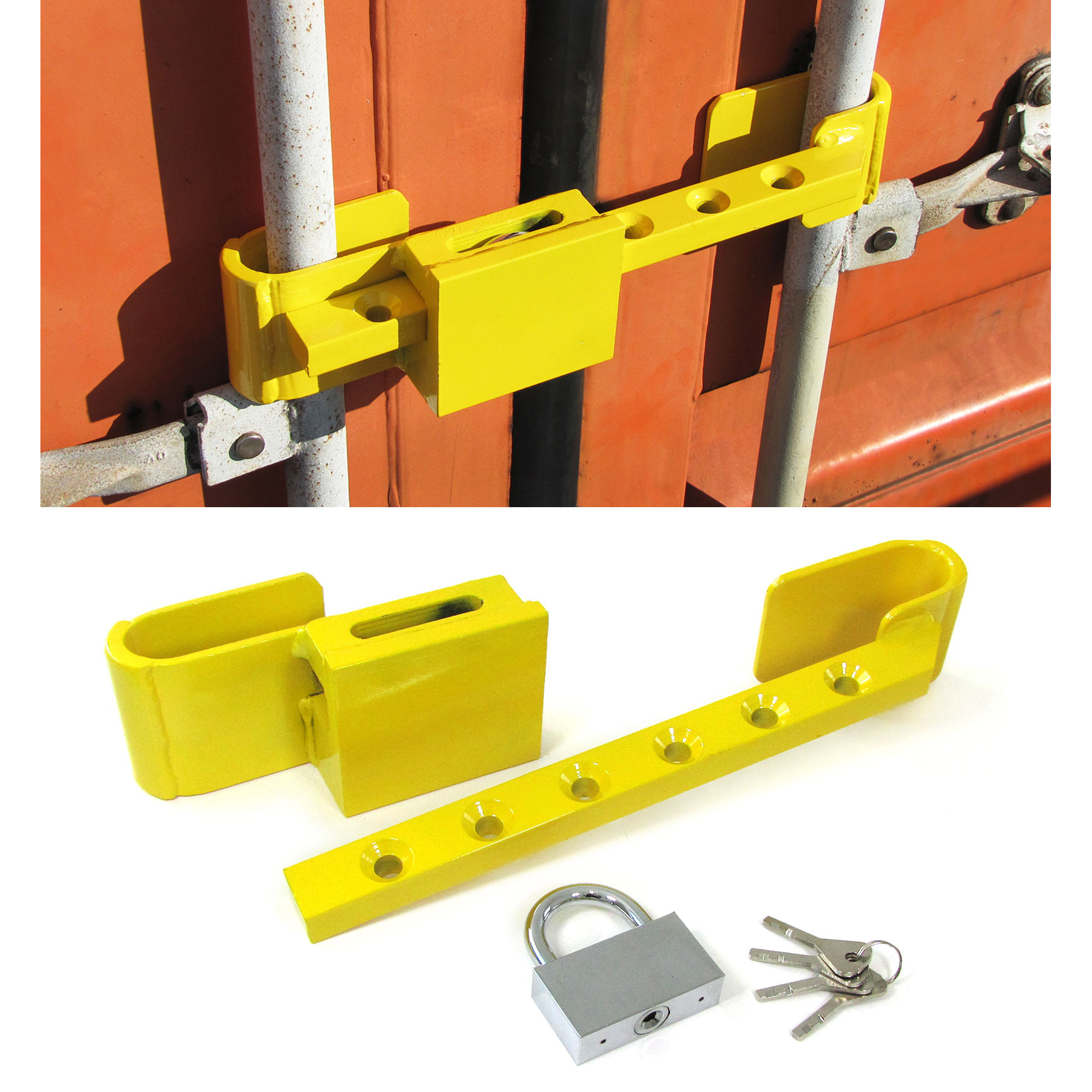 Containerslot - gehard staal - deurstangafstanden van 23,5x43 cm