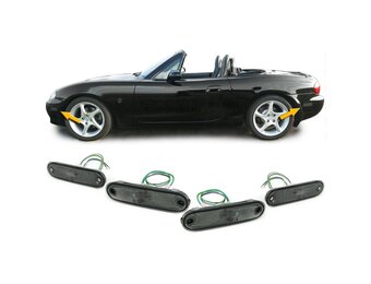 Zijkant knipperlichten - Mazda MX5 NA NB NB-FL 1989-2005 - gerookt zwart