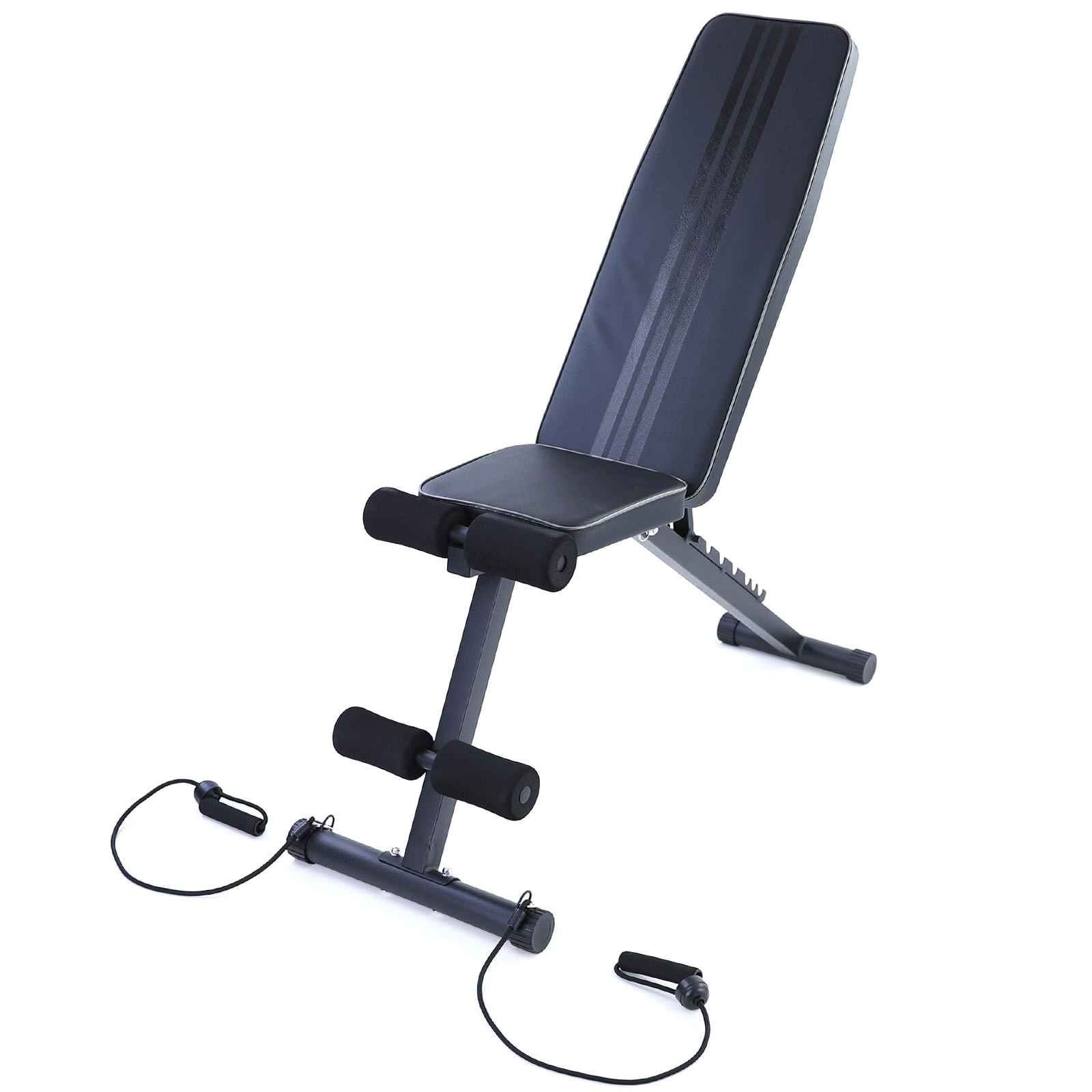 Halterbank - fitnessbank - 150x80x40 cm - zwart grijs