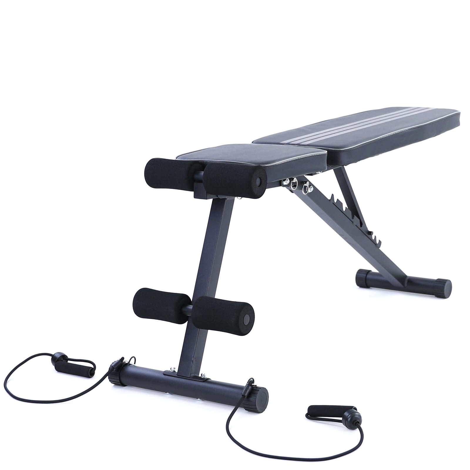 Halterbank - fitnessbank - 150x80x40 cm - zwart grijs