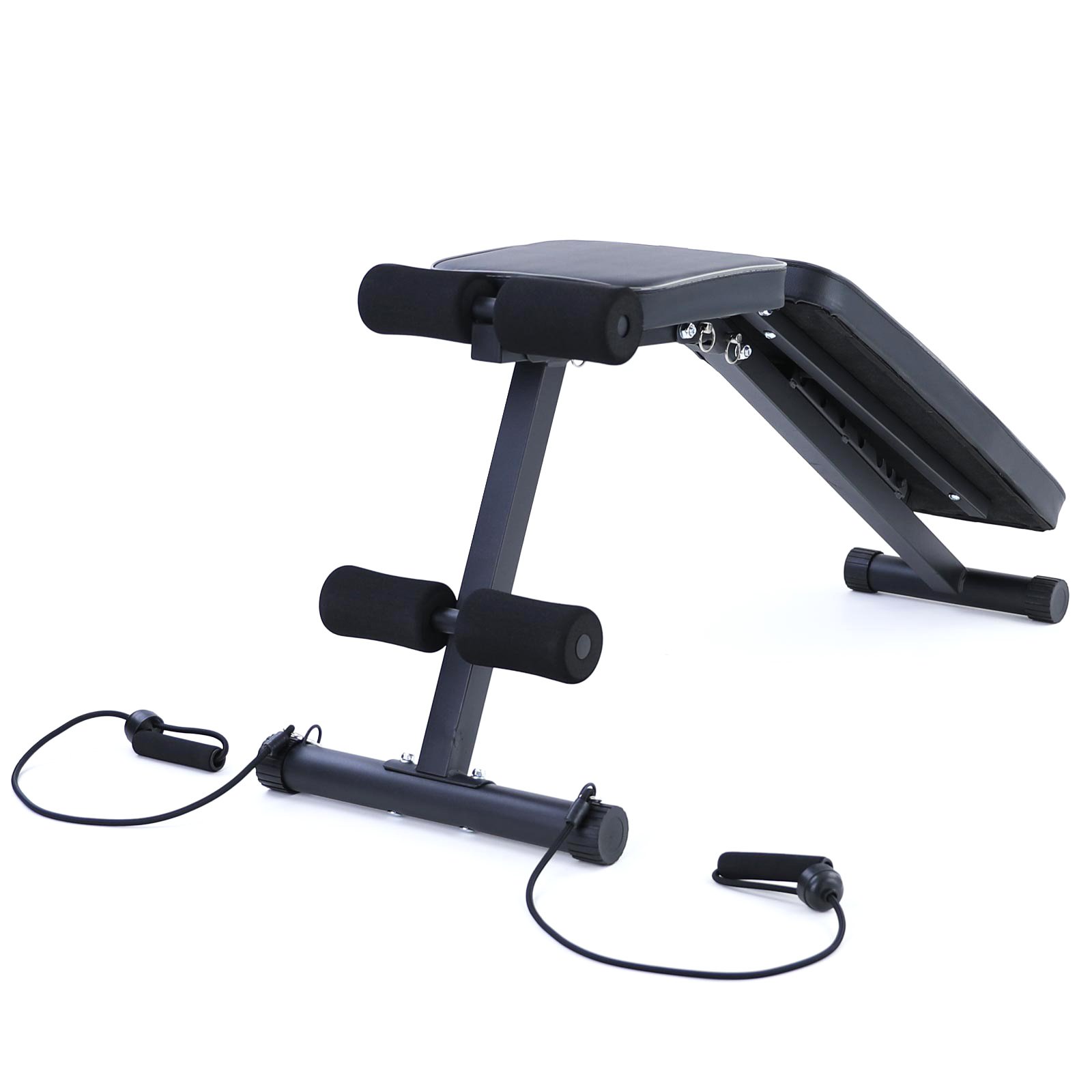 Halterbank - fitnessbank - 150x80x40 cm - zwart grijs