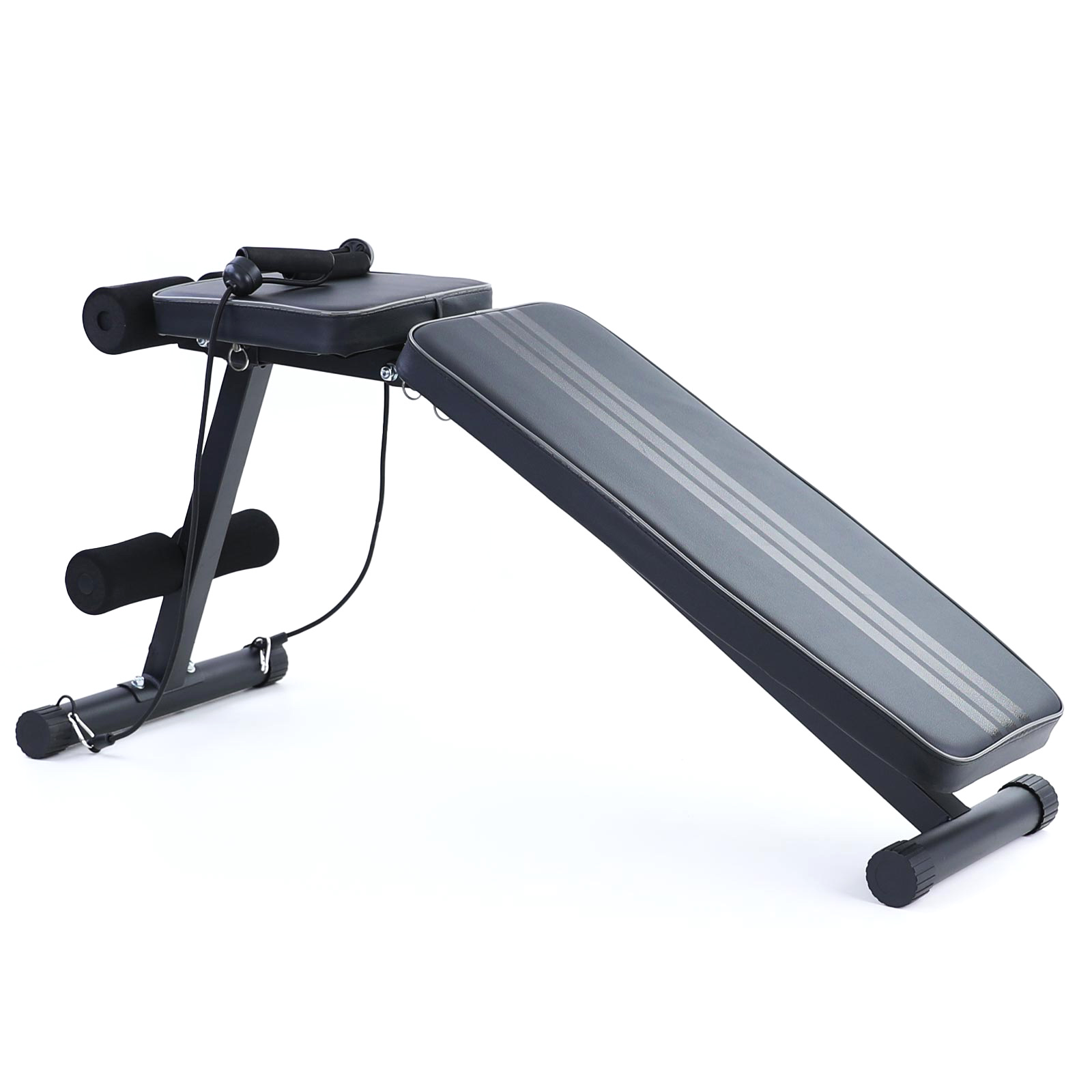 Halterbank - fitnessbank - 150x80x40 cm - zwart grijs