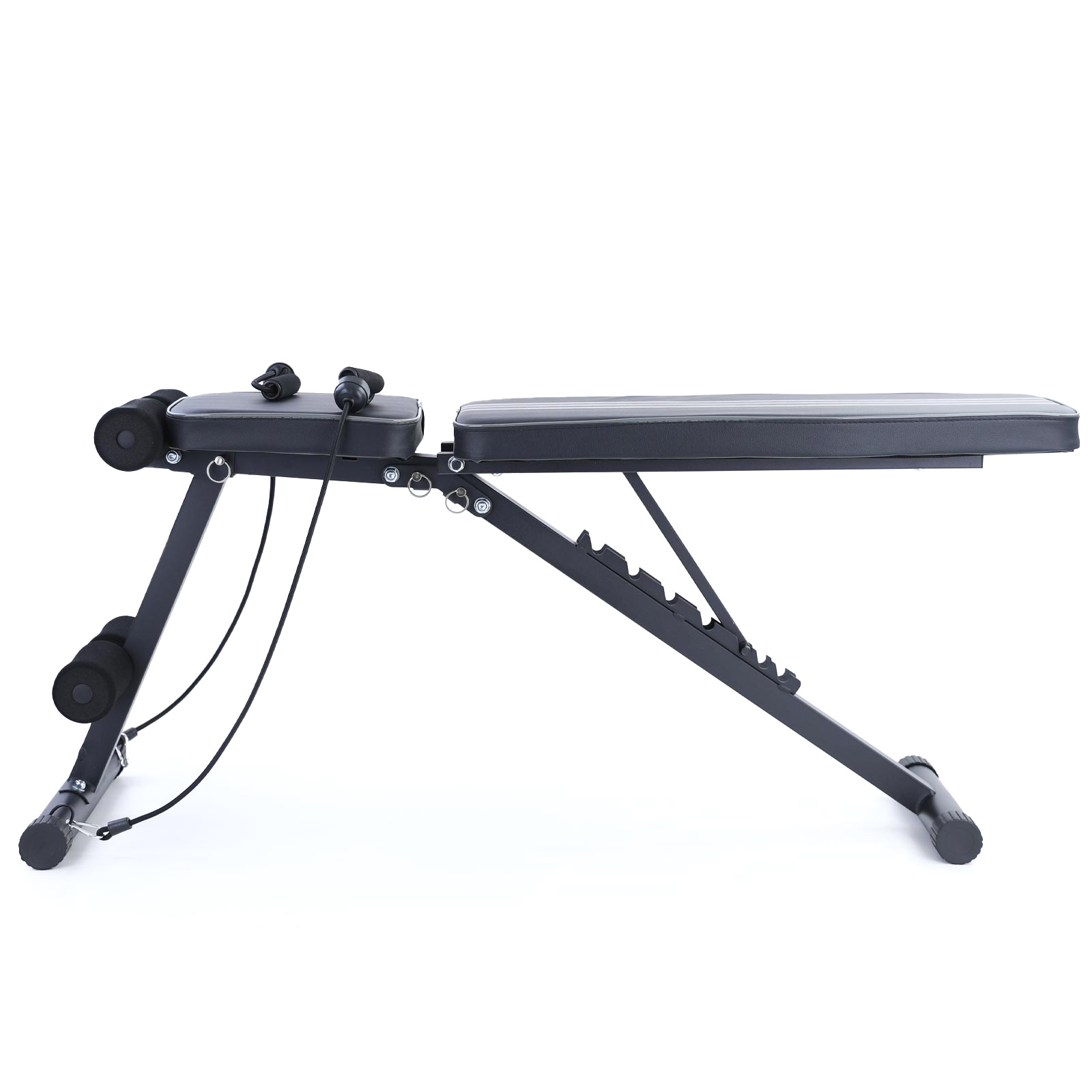 Halterbank - fitnessbank - 150x80x40 cm - zwart grijs