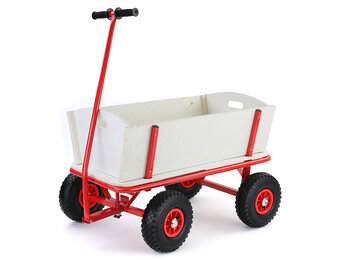 RAMROXX® - bolderkar - hout - 95x61x59 cm - wit rood