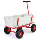 RAMROXX® - bolderkar - hout - 95x61x59 cm - wit rood