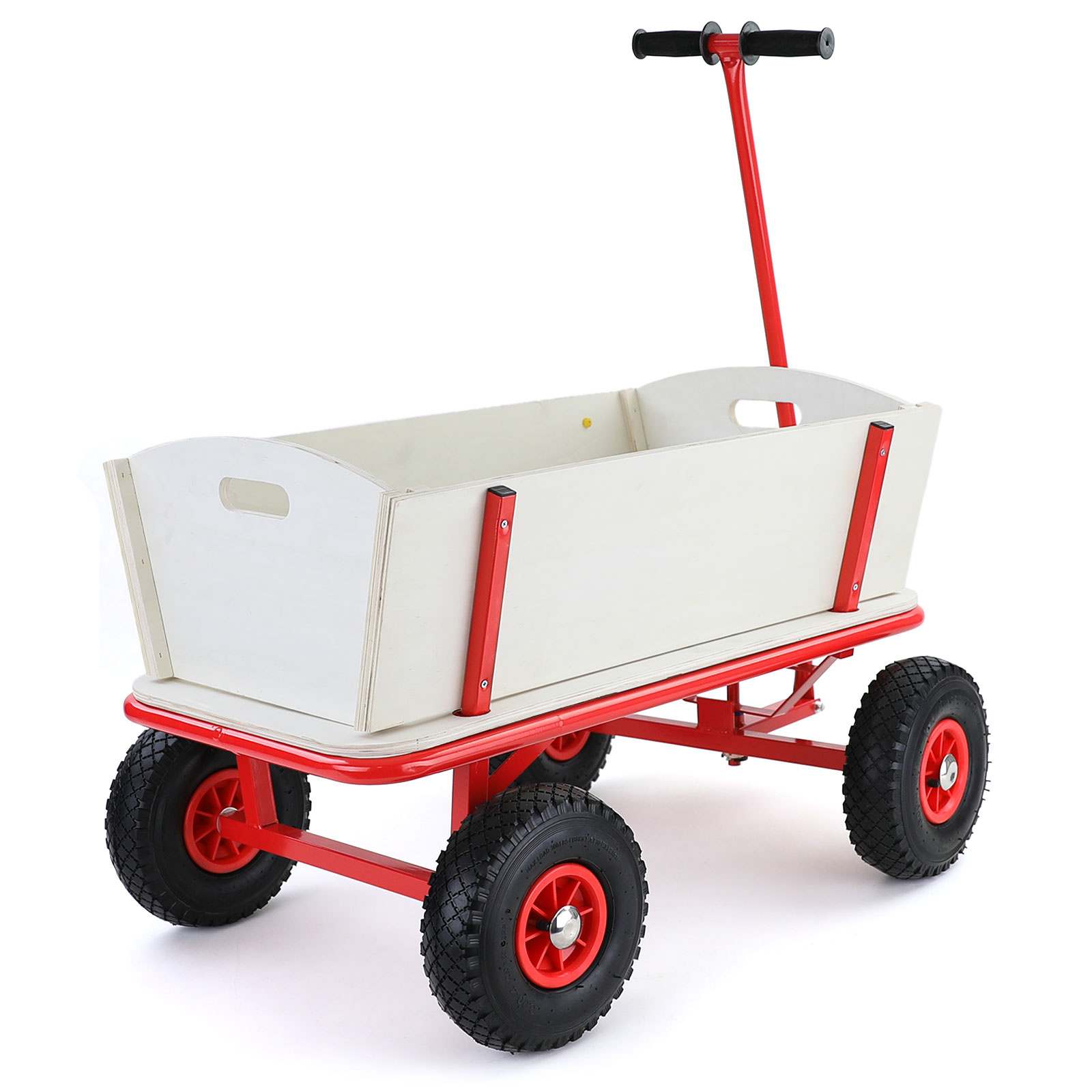RAMROXX® - bolderkar - hout - 95x61x59 cm - wit rood