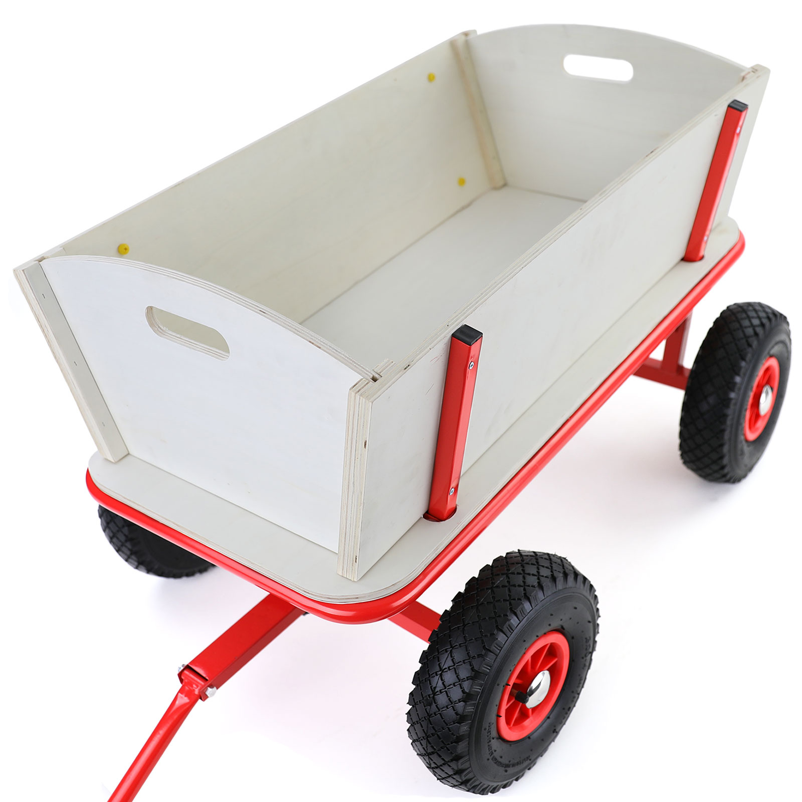 RAMROXX® - bolderkar - hout - 95x61x59 cm - wit rood