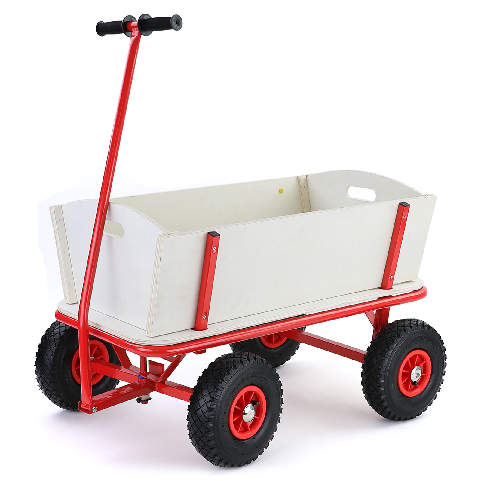 RAMROXX® - bolderkar - hout - 95x61x59 cm - wit rood