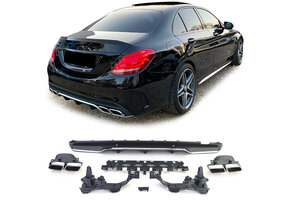 Achterbumper diffuser geschikt voor Mercedes C W205 S205 Sedan 2014-2018