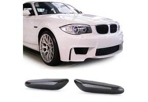 Zijkant knipperlichten geschikt voor BMW 1-serie E81 E87 E82 E88 2004-2012 - getint zwart