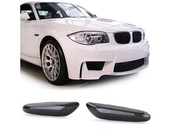 Zijkant knipperlichten - BMW 1-serie E81 E87 E82 E88 2004-2012 - getint zwart