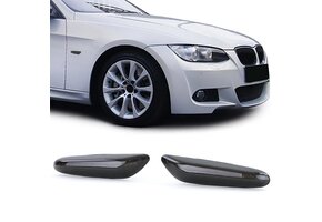 Zijkant knipperlichten geschikt voor BMW 3-serie E46 E90 E91 E92 E93 - gerookt zwart
