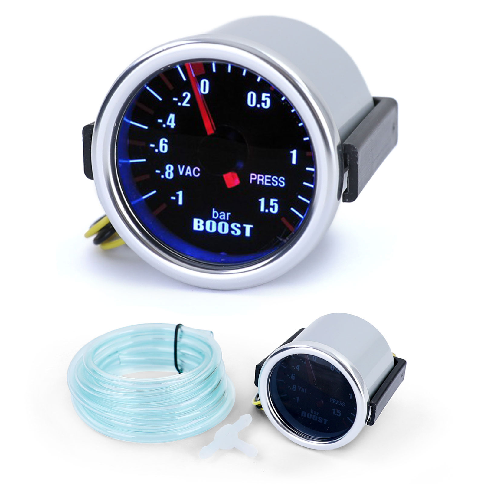 Snelheidsmeter - laaddrukindicator - 12 volt - 52 mm - zwart