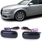 Zijkant knipperlichten geschikt voor Audi A4 S4 RS4 TT A3 A6 S6 A8-type B6 B7 8J 8P C5 D3 - gerookt zwart