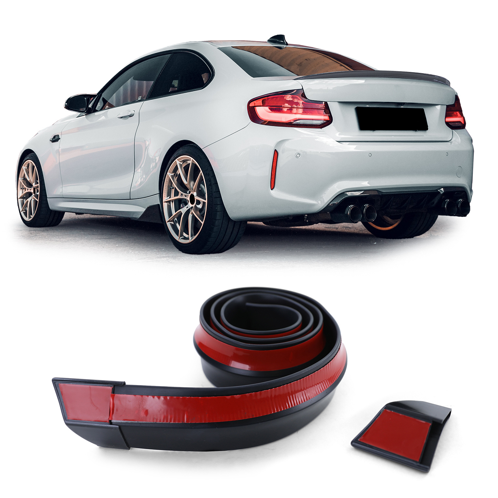 Achterspoiler lip - sportieve look - 1.58 m - zwart