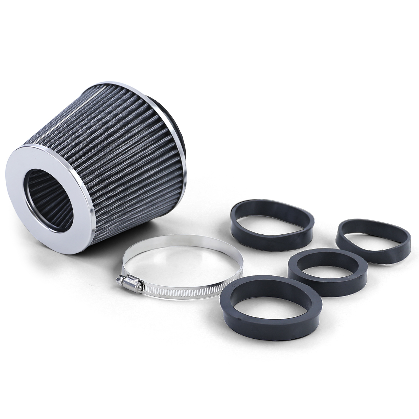 Luchtfilter auto - universeel filtersysteem - 60x70 mm - zilver