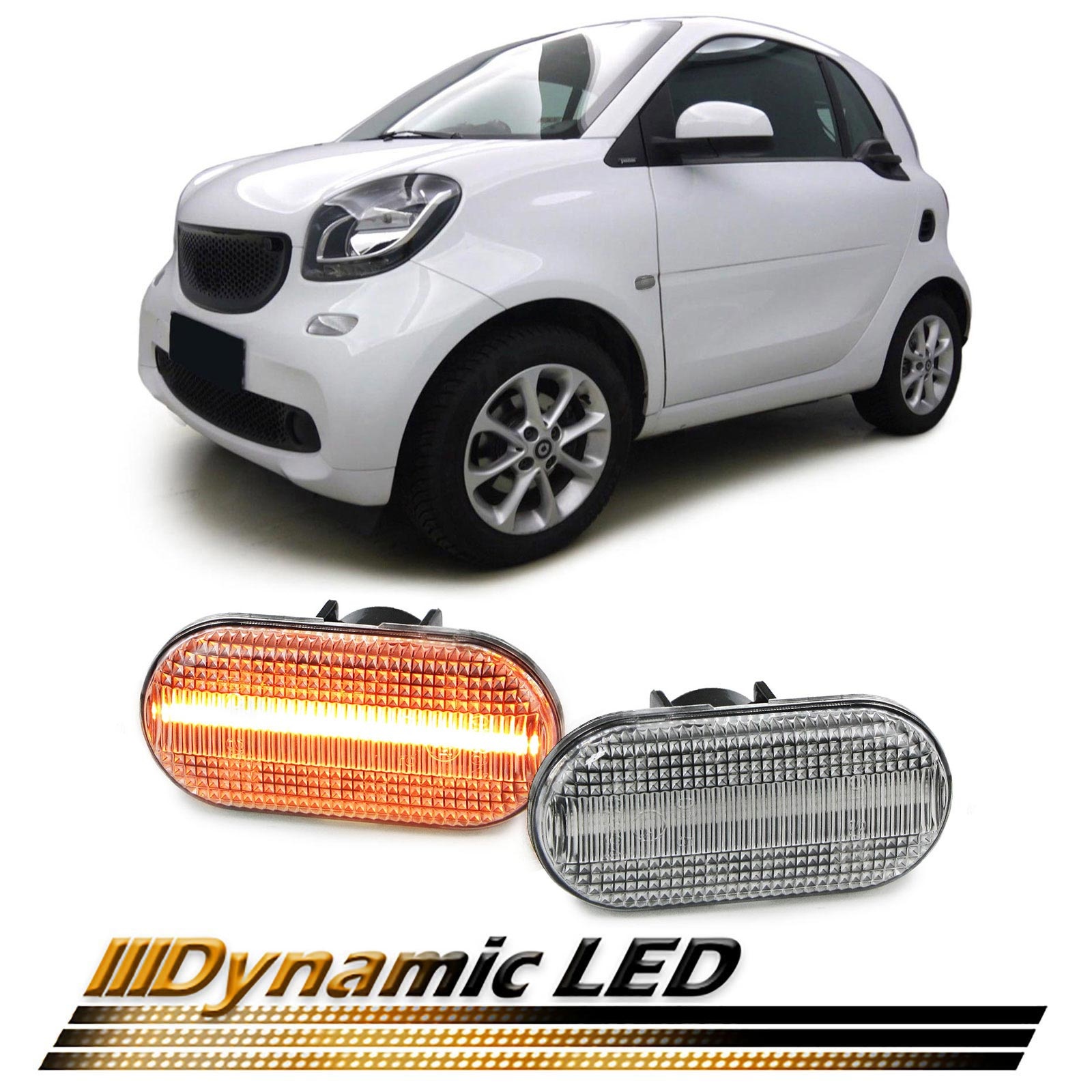 Zijkant knipperlichten - Smart Fortwo F53 2014 - coupé / cabriolet - wit helder