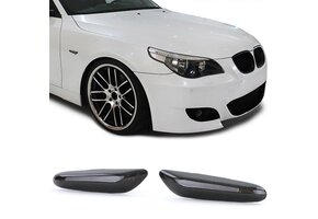 Zijkant knipperlichten geschikt voor BMW 5-serie E60 E61 X1 E84 X3 E83 - gerookt zwart