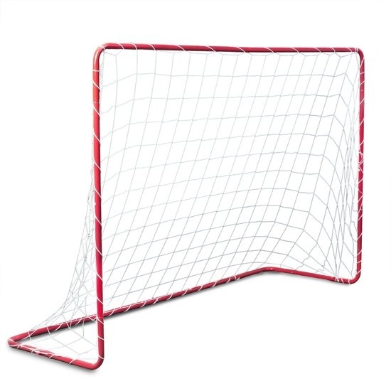 Voetbaldoel 183x122x61 cm - rood en wit - tuin voetbalgoal