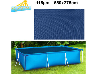 RAMROXX zwembadafdekking verwarmend zwart/blauw - 550 x 275 rechthoekig