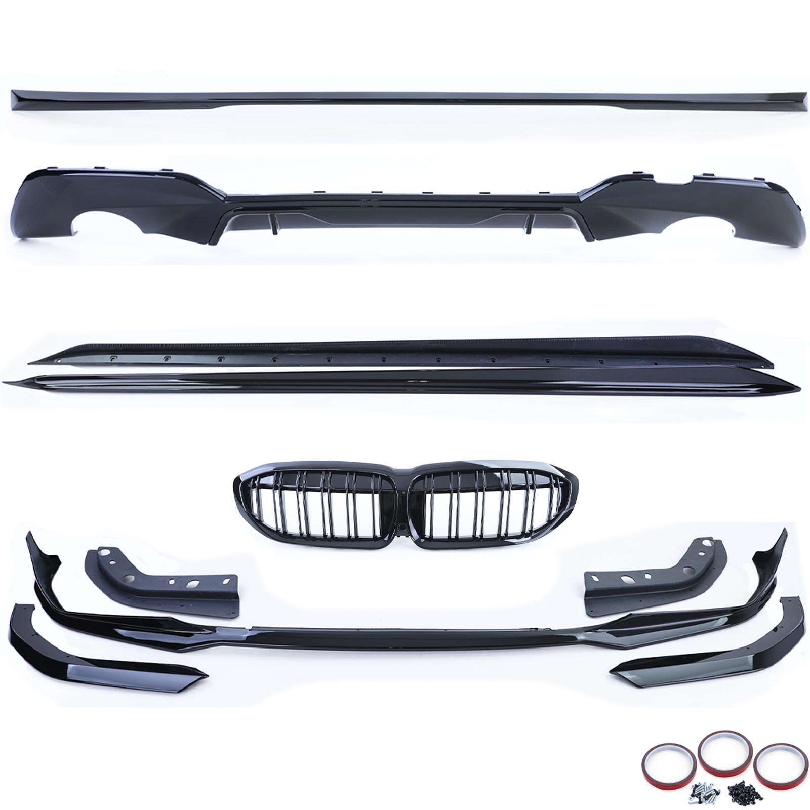Bodykit - voor BMW 3er type-G20 2018 - kunststof - glanzend zwart