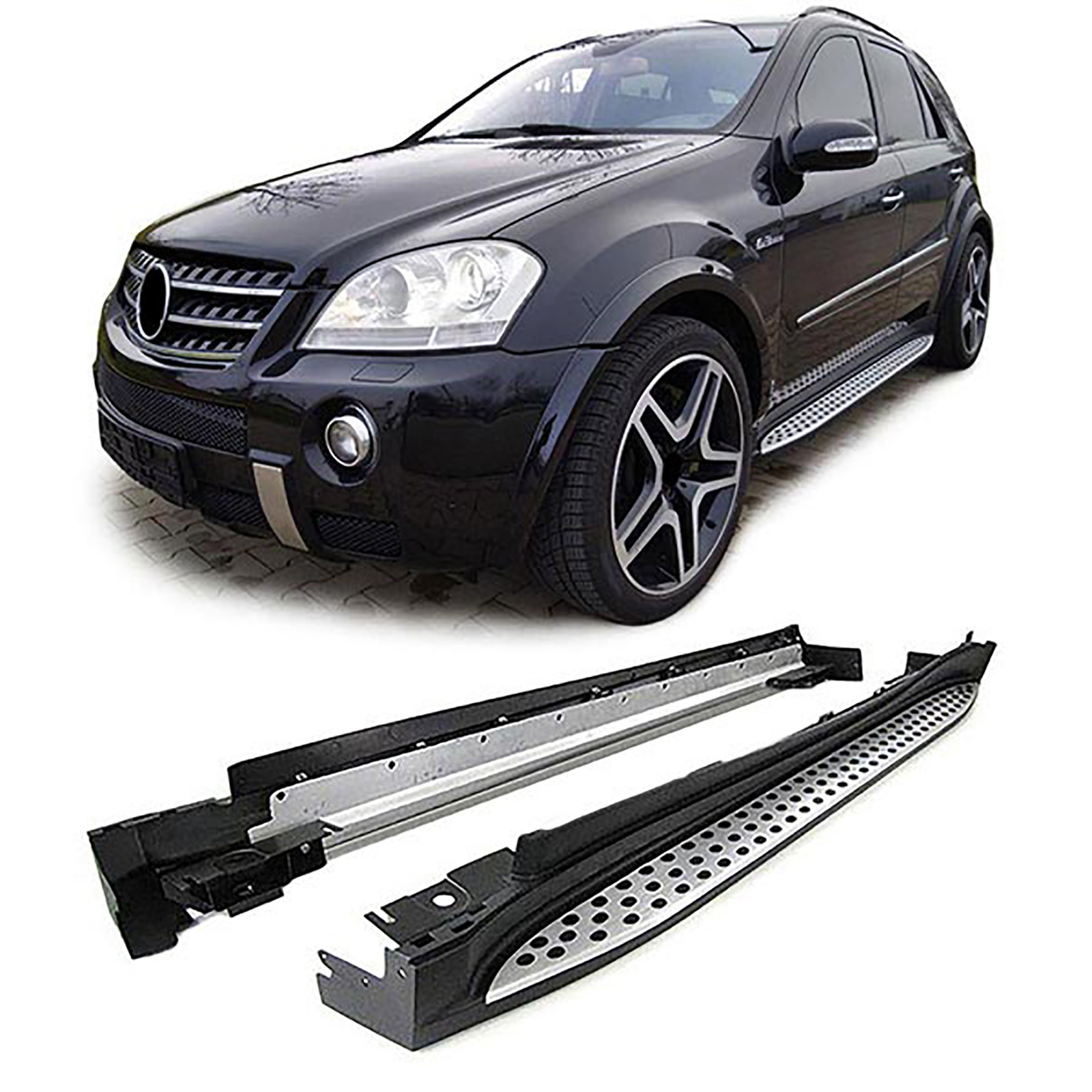 Treeplanken geschikt voor Mercedes ML W164 2005-2011 - met antislipnoppen