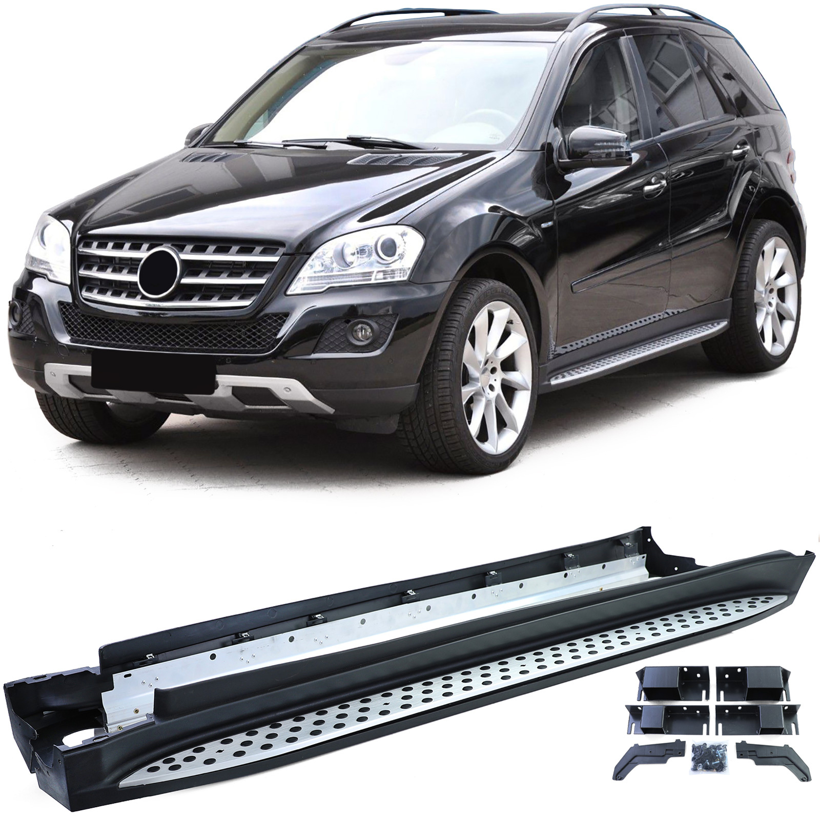 Treeplanken geschikt voor Mercedes ML W164 2005-2011 - met antislipnoppen