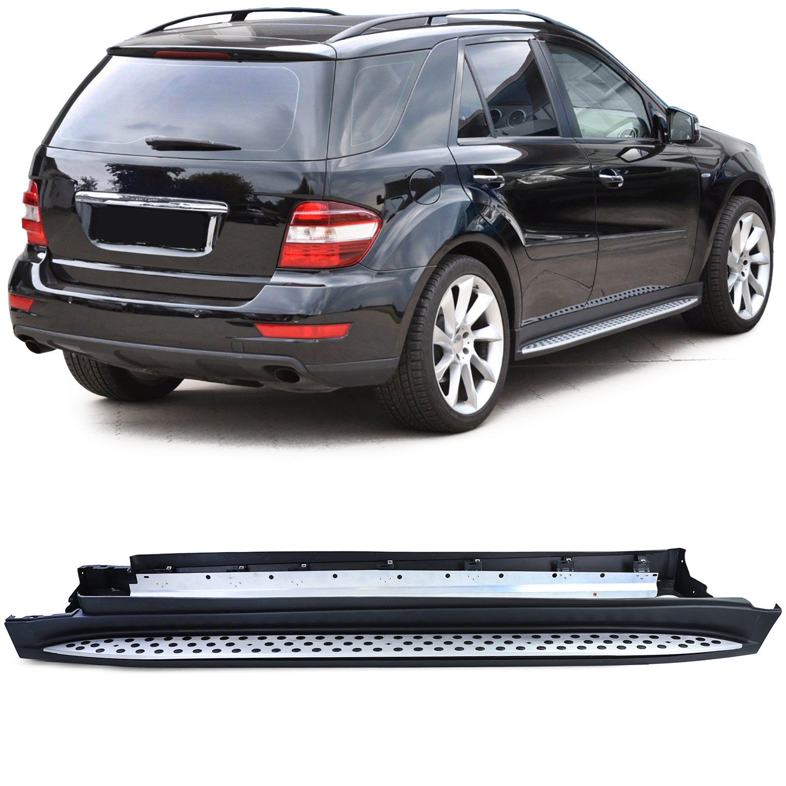 Treeplanken - voor Mercedes ML W164 2005-2011 - met antislipnoppen