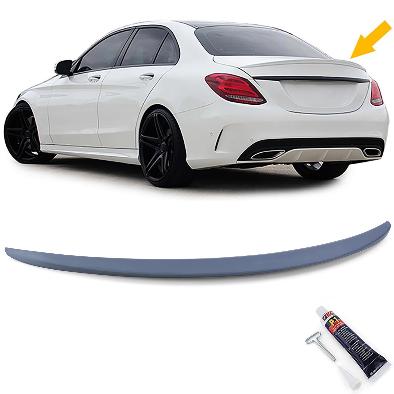 Spoiler - achterspoiler lip - voor Mercedes C-klasse W205 Limo 2014-2021