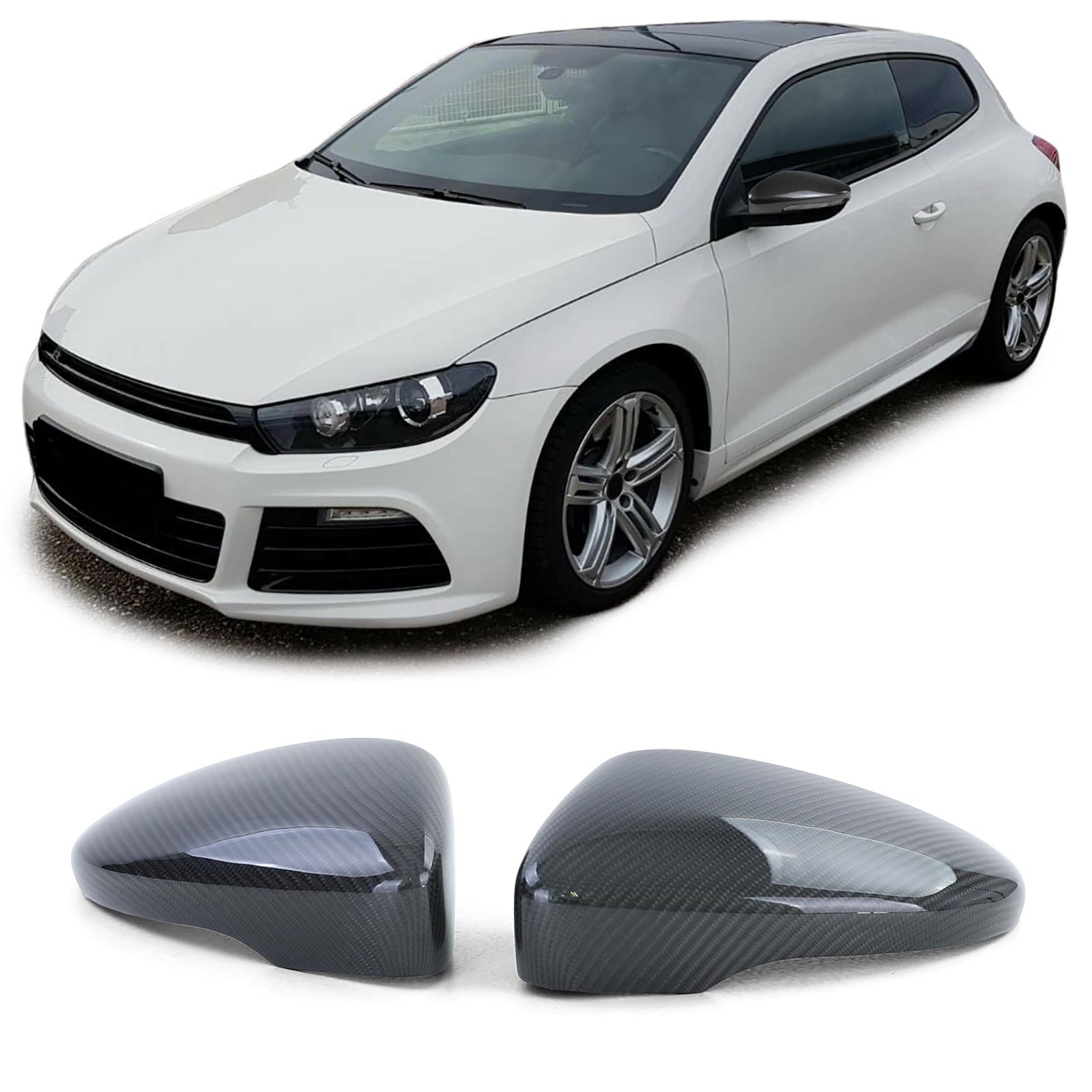 Spiegelkappen geschikt voor - voor VW Kever VW Scirocco VW CC VW Passat type-A5 137 3C B7 - carbon look