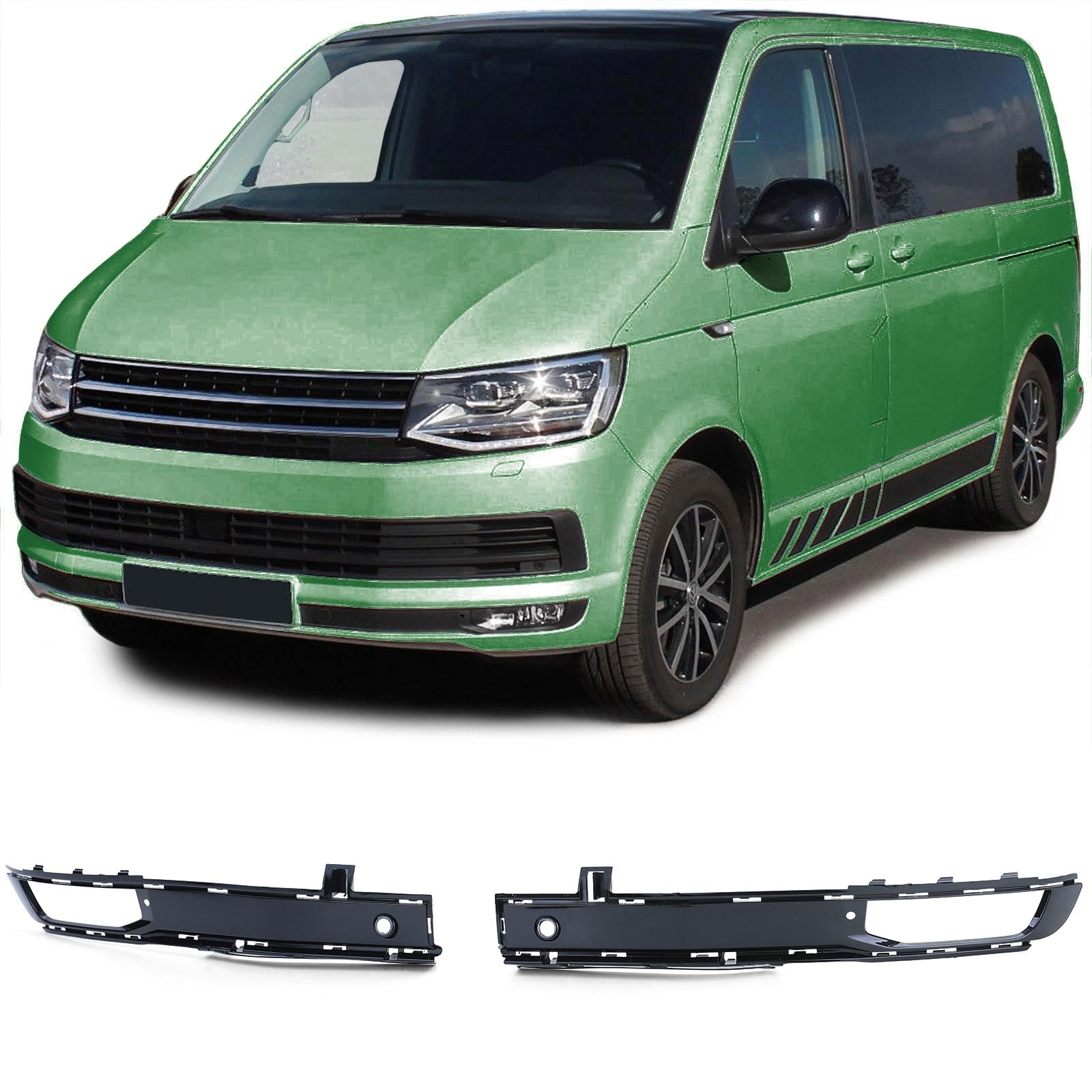 Mistlampframe - voor VW Bus T6 Bus/Transporter 2015-19 - glanzend zwart