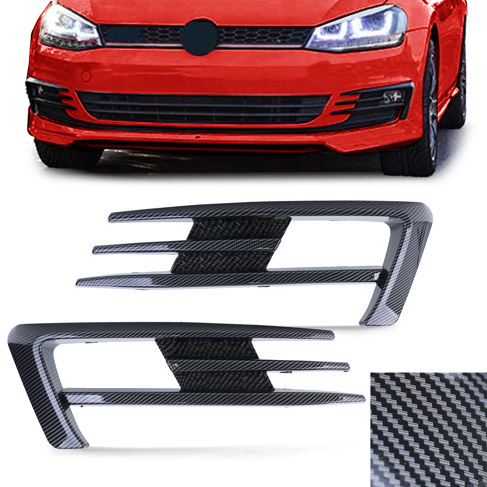 Mistlampframe geschikt voor VW Golf 7 sedan / station 2012-16 - carbonlook