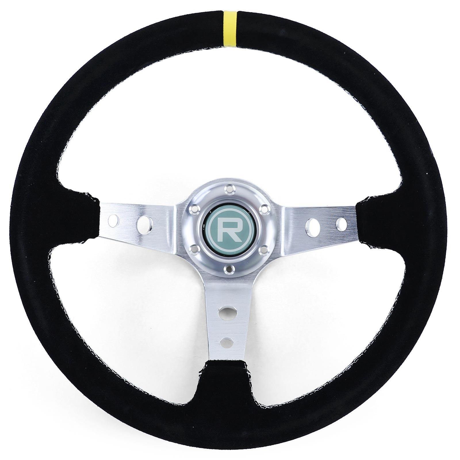 Autostuur - racestuur - suede - ø 350 mm - zwart