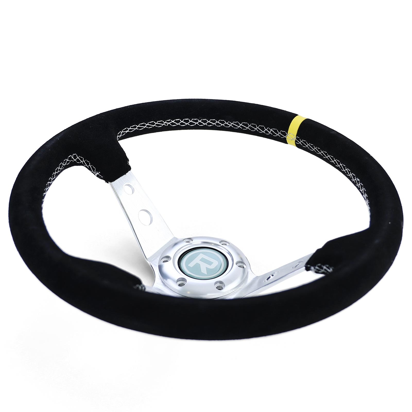 Autostuur - racestuur - suede - ø 350 mm - zwart