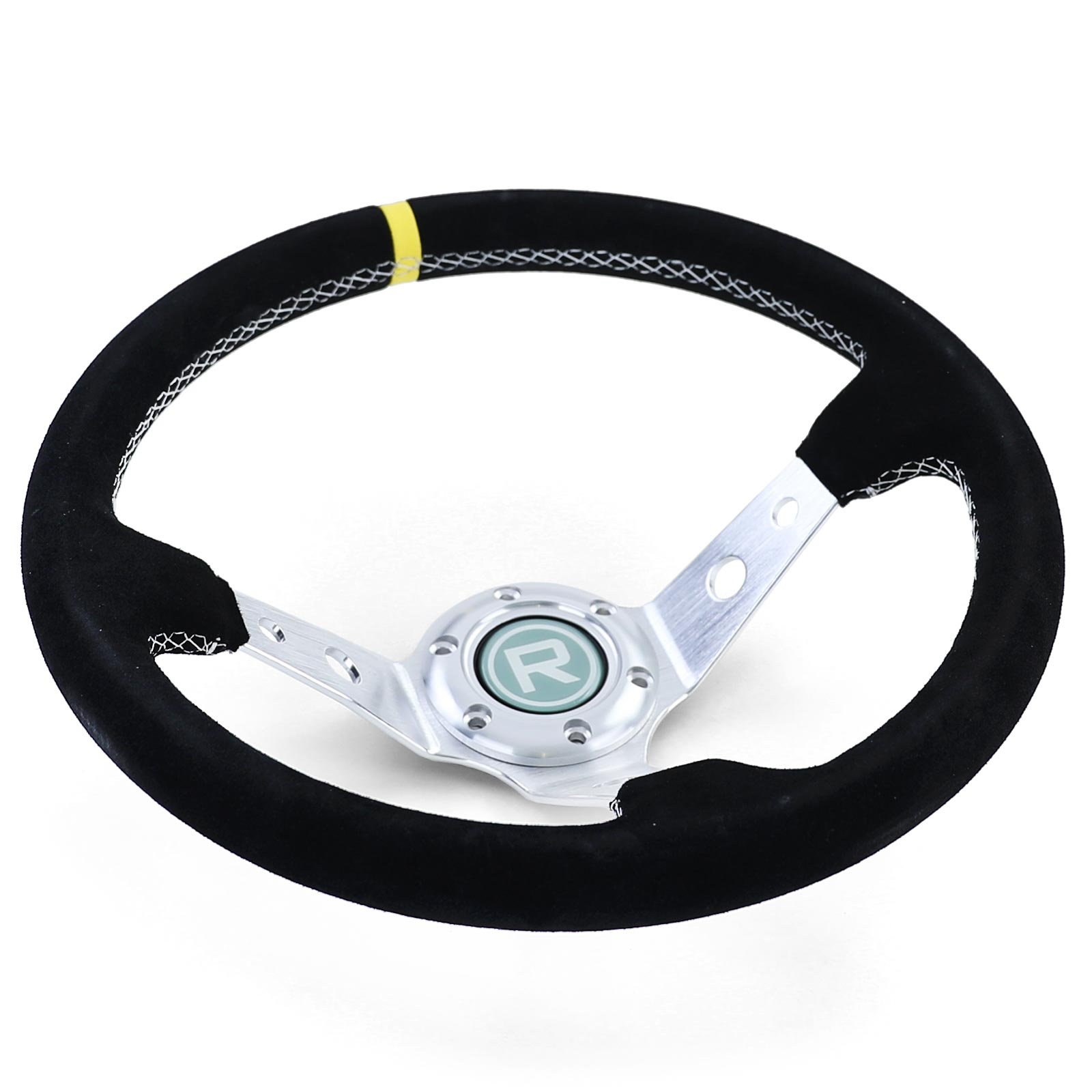 Autostuur - racestuur - suede - ø 350 mm - zwart