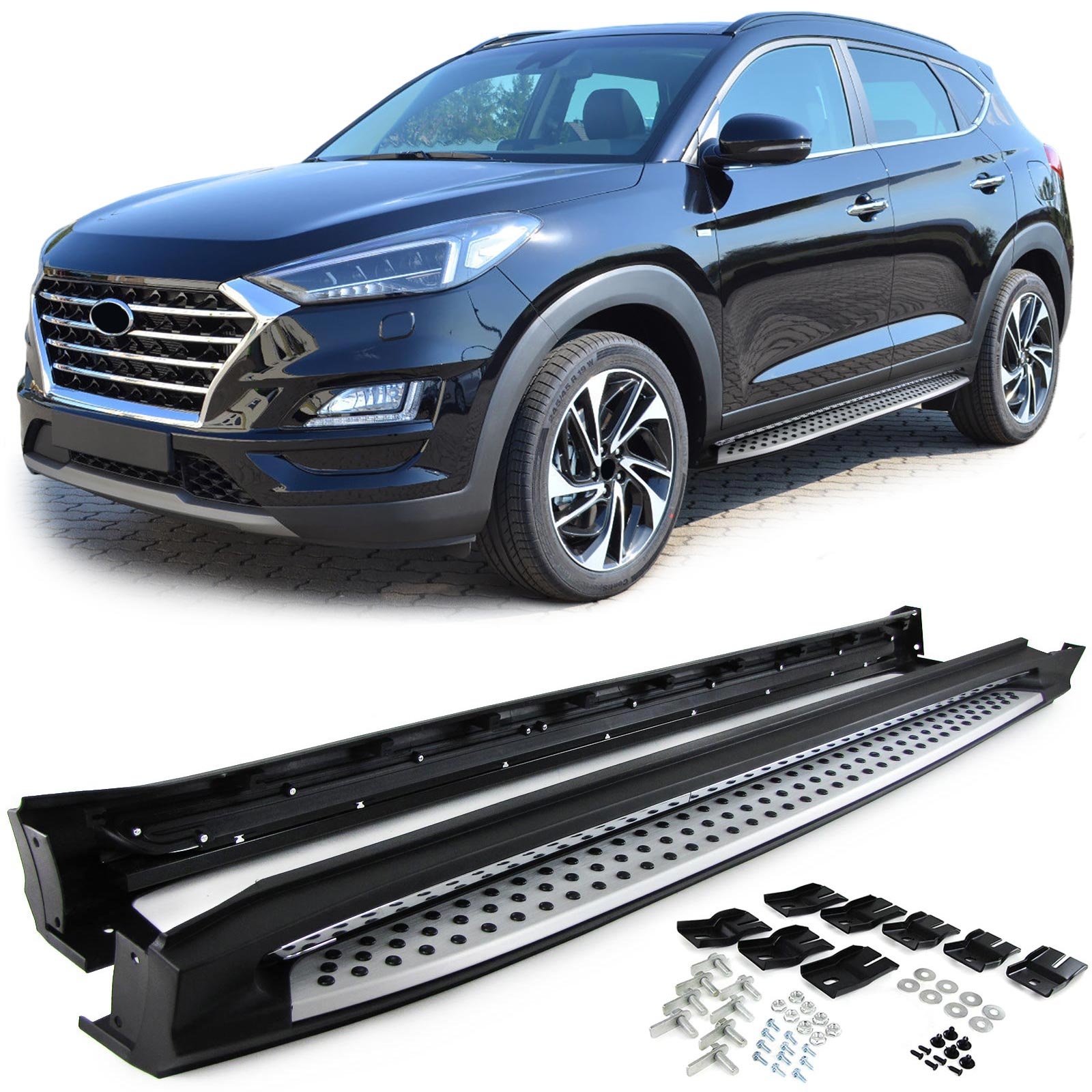 Treeplanken geschikt voor Hyundai Tucson TLE 2015-2020 - met antislipknoppen